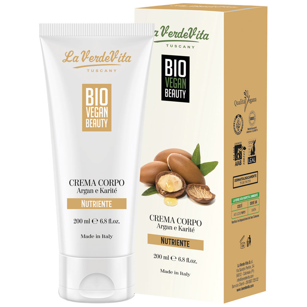 Bio vegan beauty crema corpo argan e karite' - nutriente 200ml