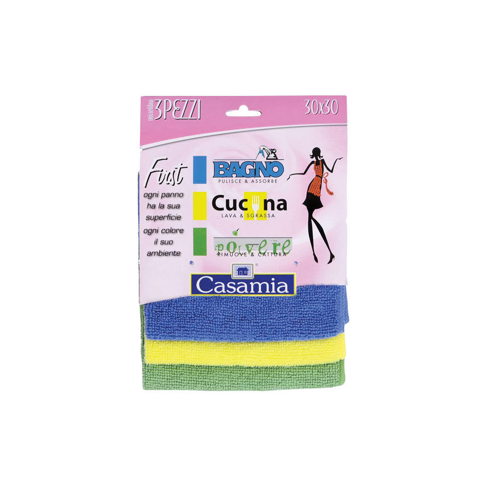 Panno microfibra milleusi 3pz casamia