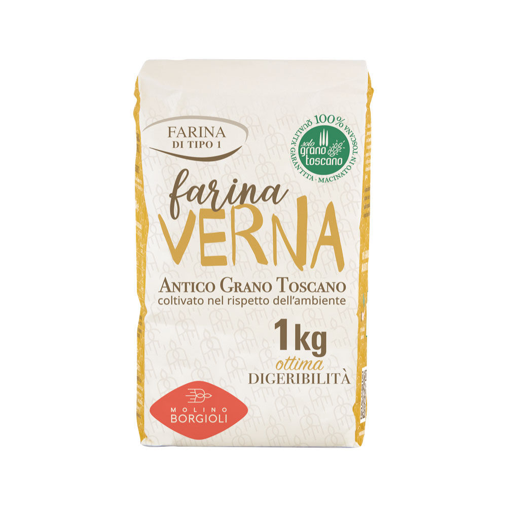 Farina borgioli di grano tenero verna toscano tipo 1 kg.1