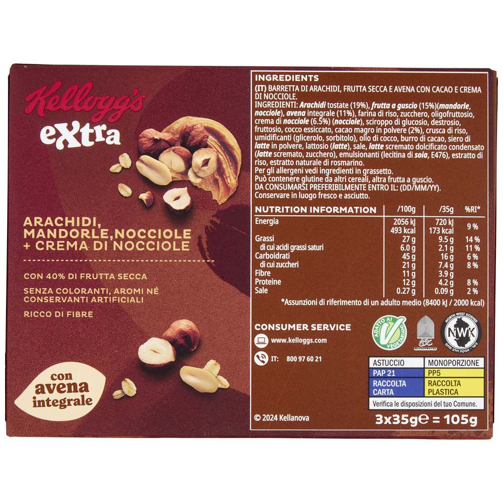 BARRETTE EXTRA CACAO E NOCCIOLE KELLOG  G105X3 - Immagine 31