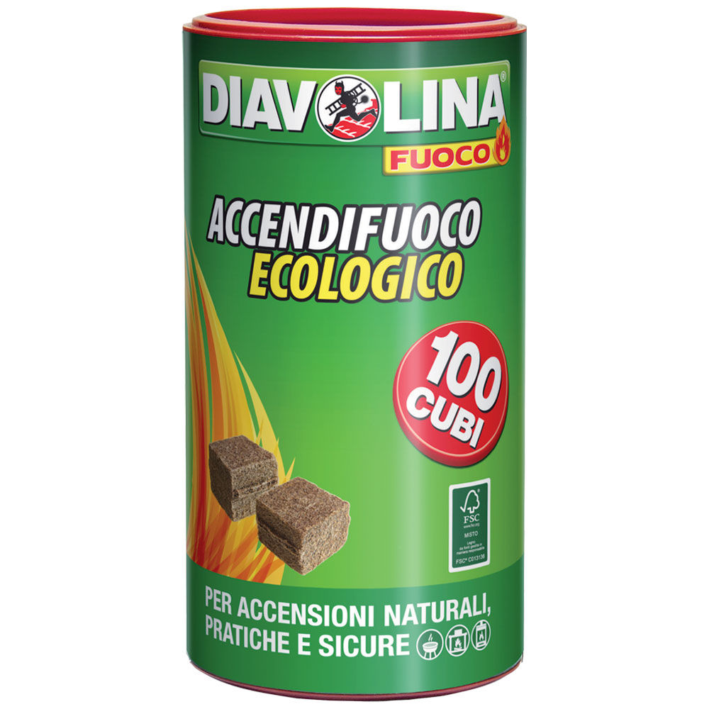 DIAVOLINA ACCENDIFUOCO ECOLOGICO 100 ACCENSIONI - 0