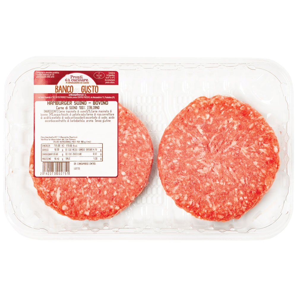 Hamburger di suino e bovino