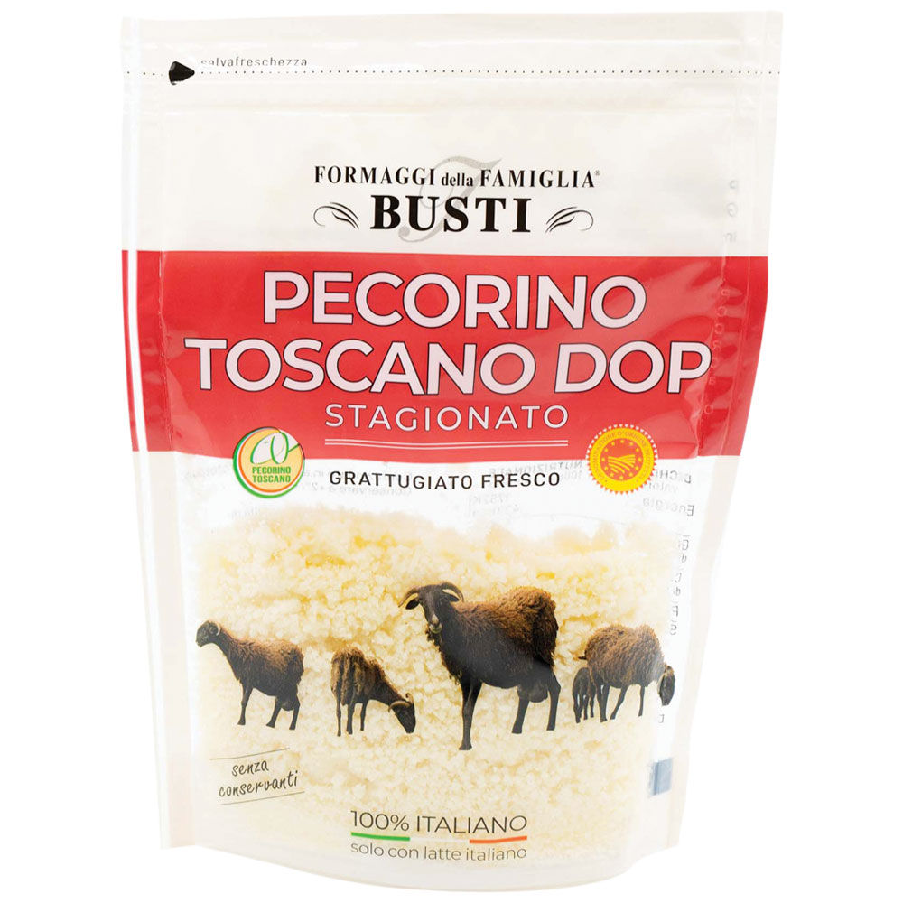 PECORINO TOSCANO DOP STAGIONATO GRATTUGIATO 90G BUSTI FORMAGGI - Immagine 01