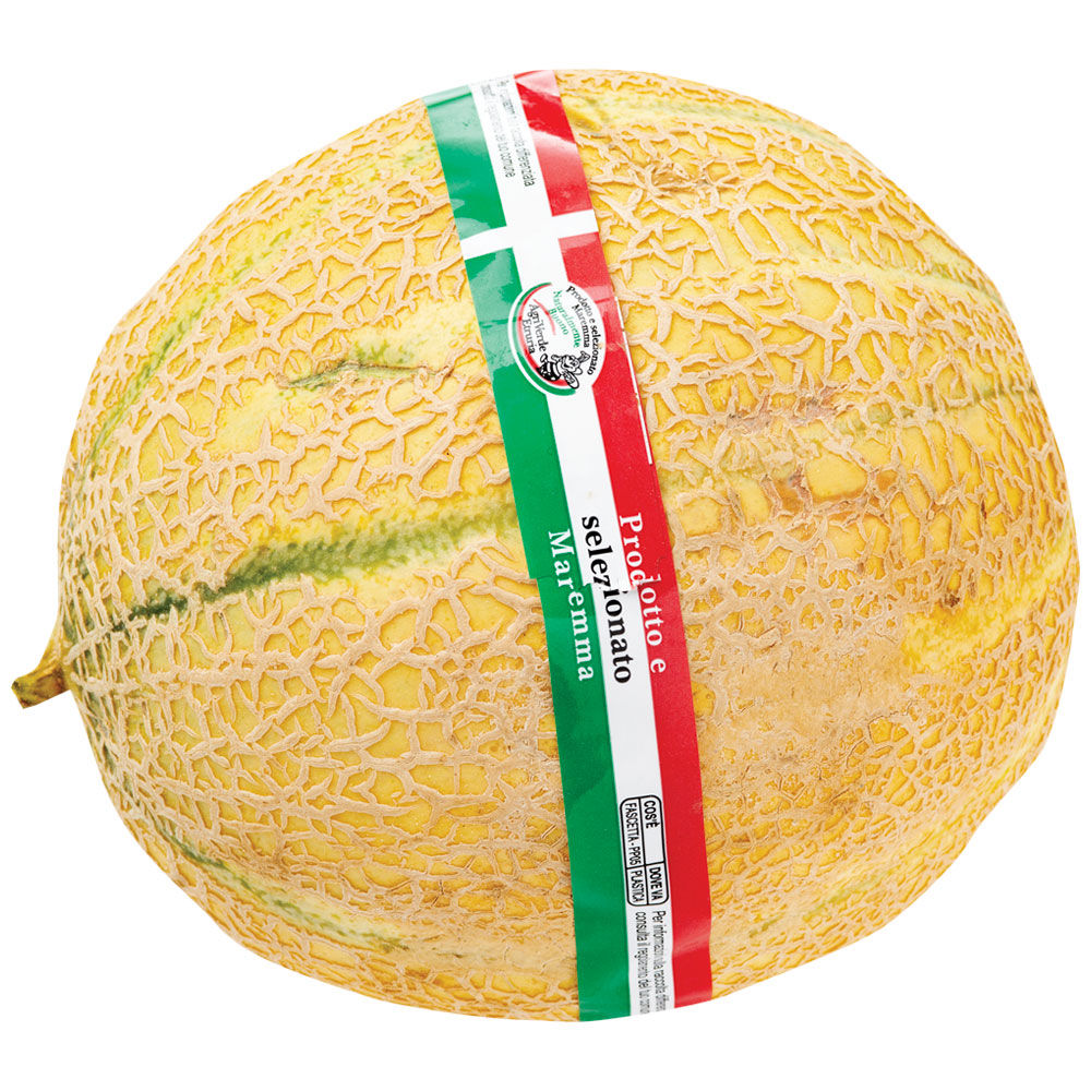 Melone retato etichettato  