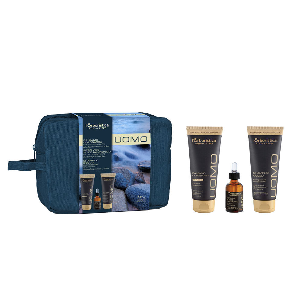 "pochette uomo  trattamento viso corpo