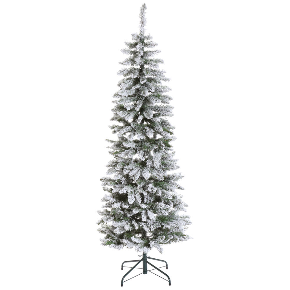 Albero slim floccato innevato in pvc 468 rami 180 cm