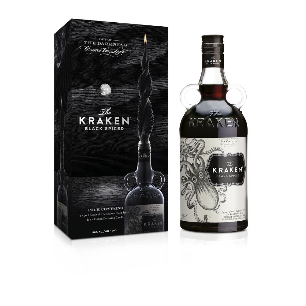 Rum kraken 40 gradi bottiglia ml 700 + candela natale