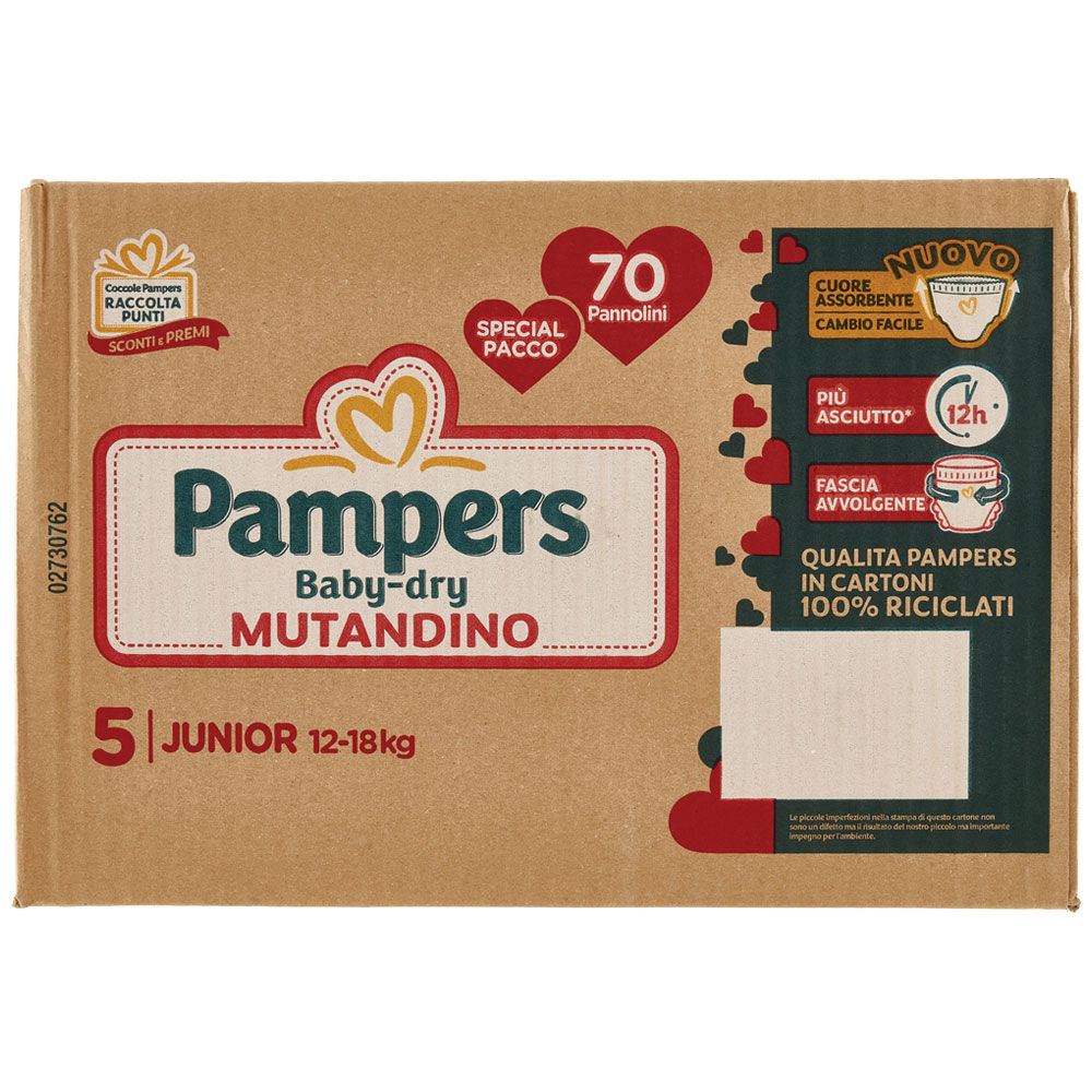 Pannolini mutandino junior tg 5 kg 12-18 pz 70