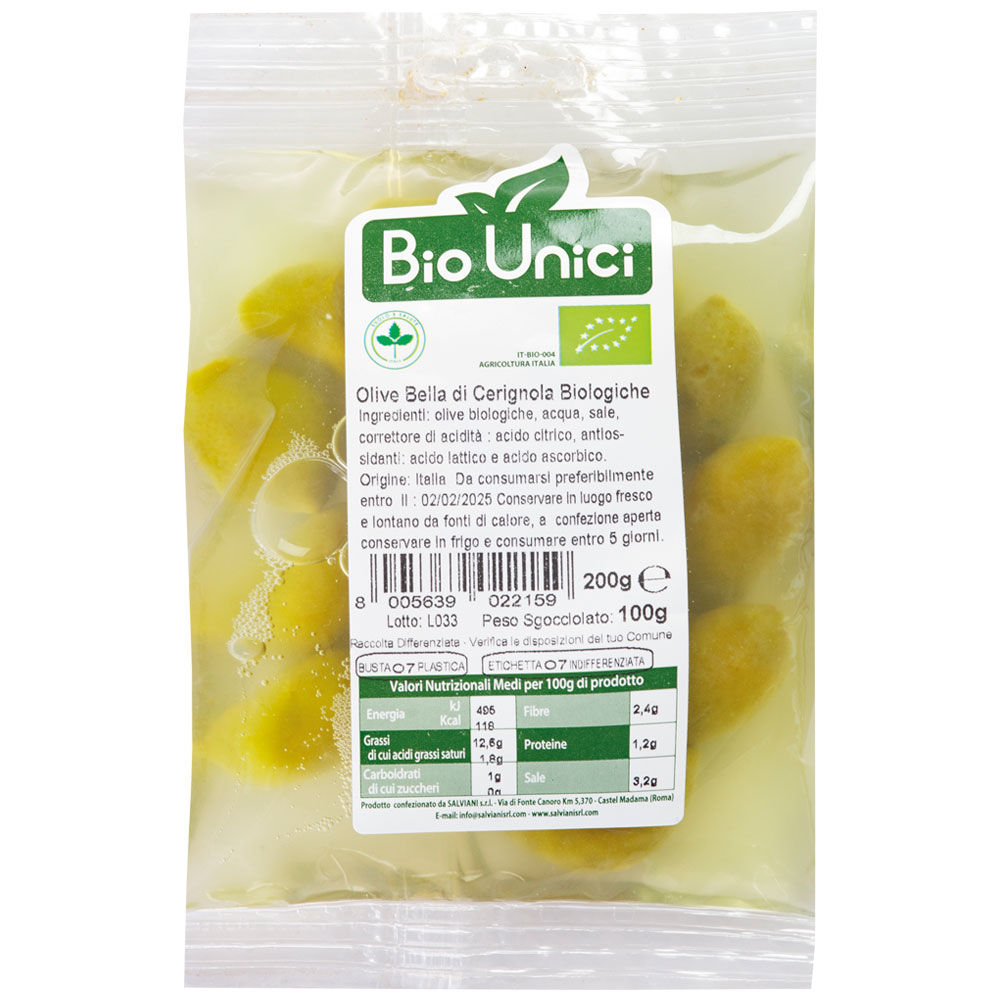 Olive bella di cerignola bio 100 gr - Immagine 01