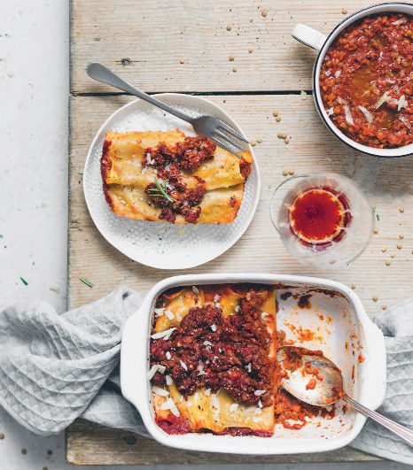 Cannelloni al ragù di lenticchie
