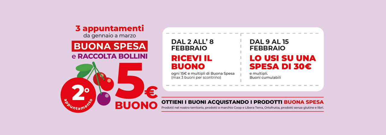 5€ di buono sconto acquistando prodotti Buona Spesa