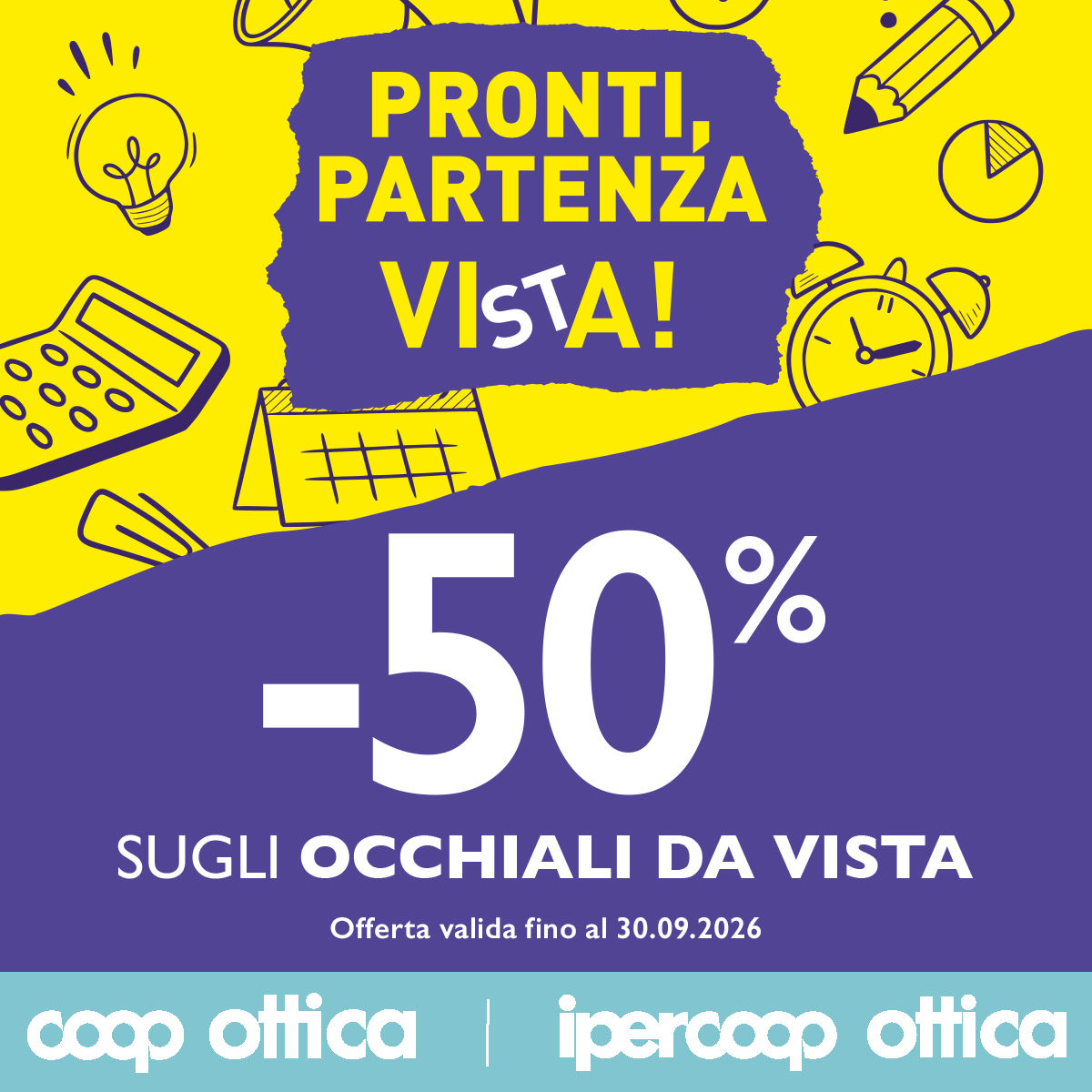 promo corner coop ottica. indicata la promozione 4x3 su lenti a contatto e liquidi