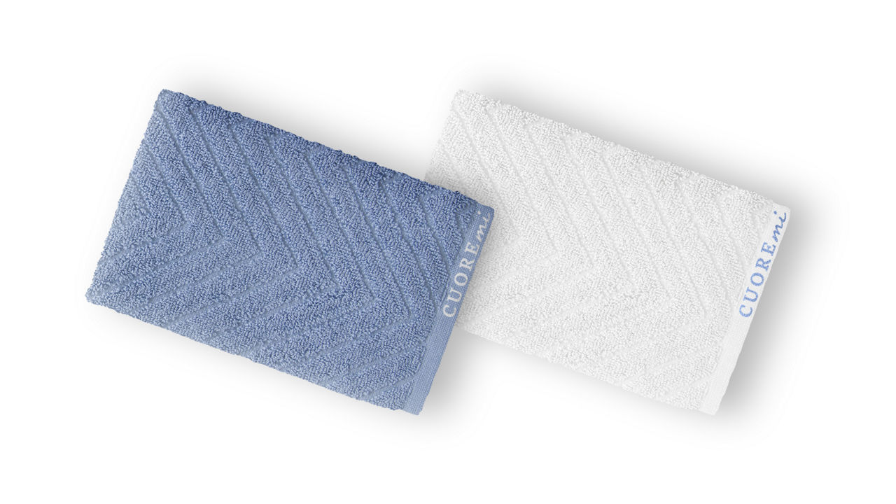 Set 2 asciugamani viso o ospiti CUOREmi