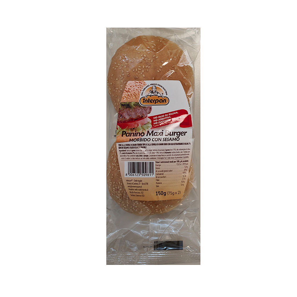 Panino maxiburger 75g x2 interpan