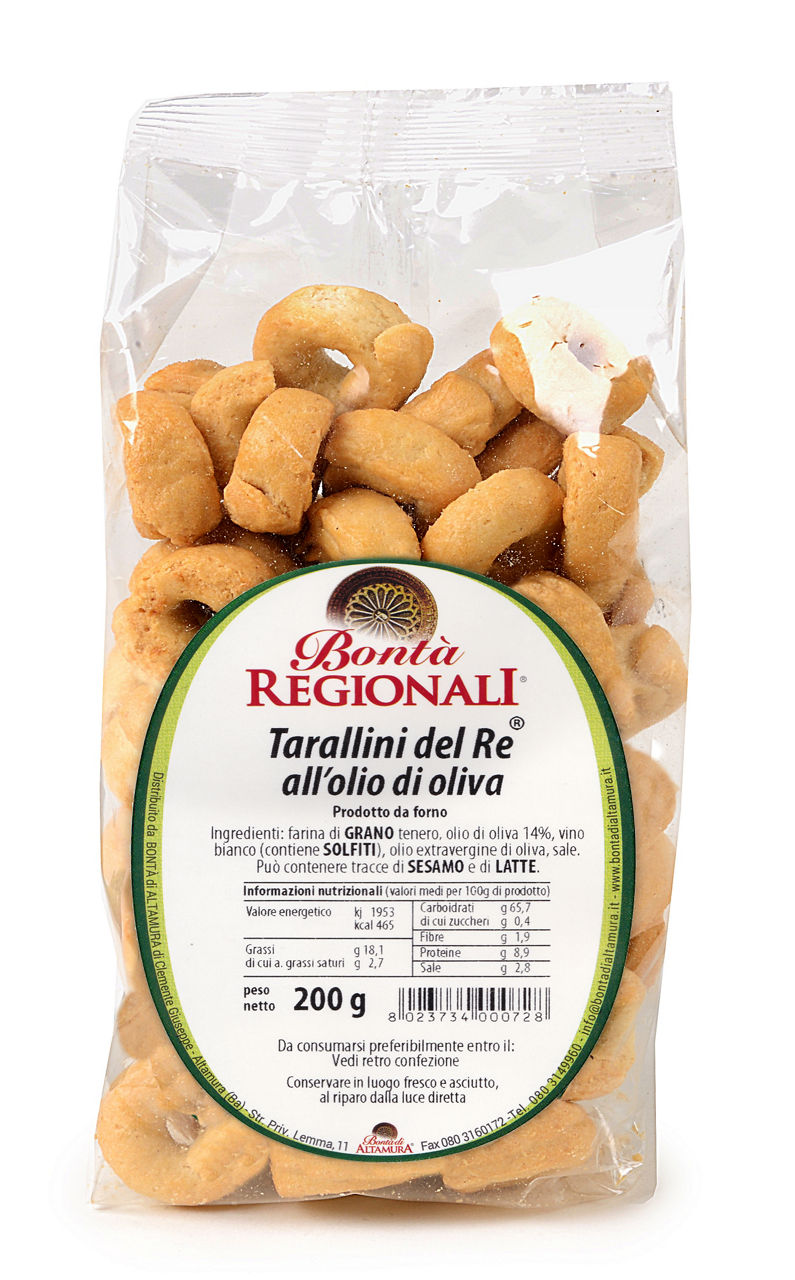 Tarallini del re all'olio di oliva cf 200g x12