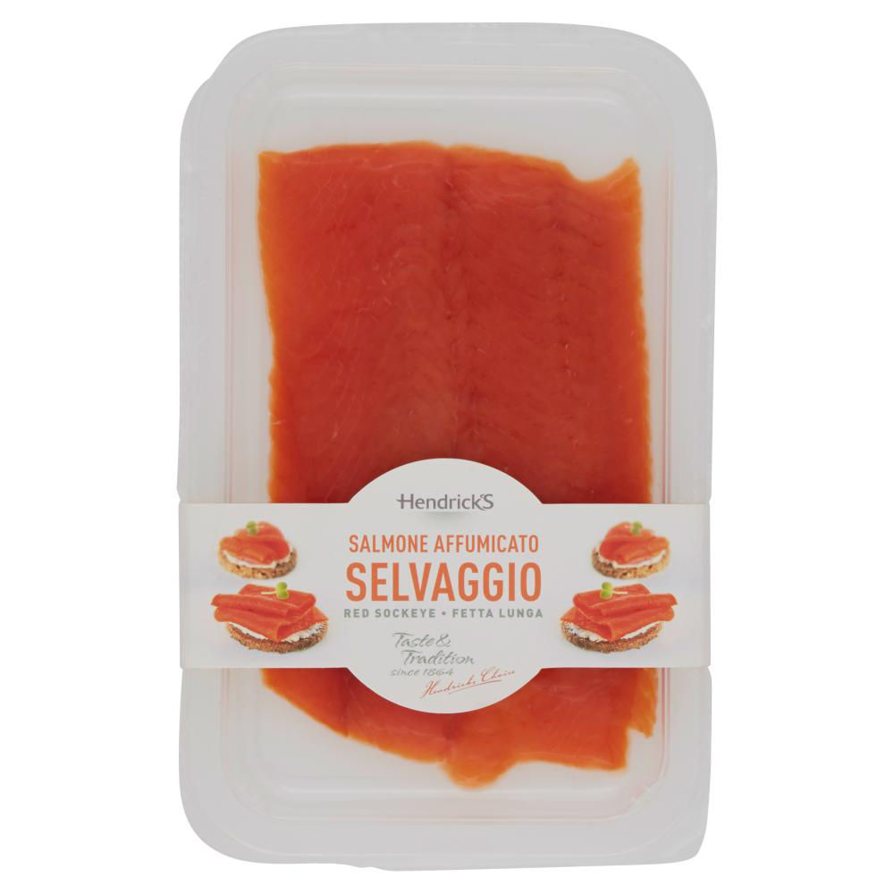 SALMONE ROSSO SOCKEYE SELVAGGIO AFFUMICATO FETTA LUNGA HENDRICK'S PF 100 G SKIN - 0