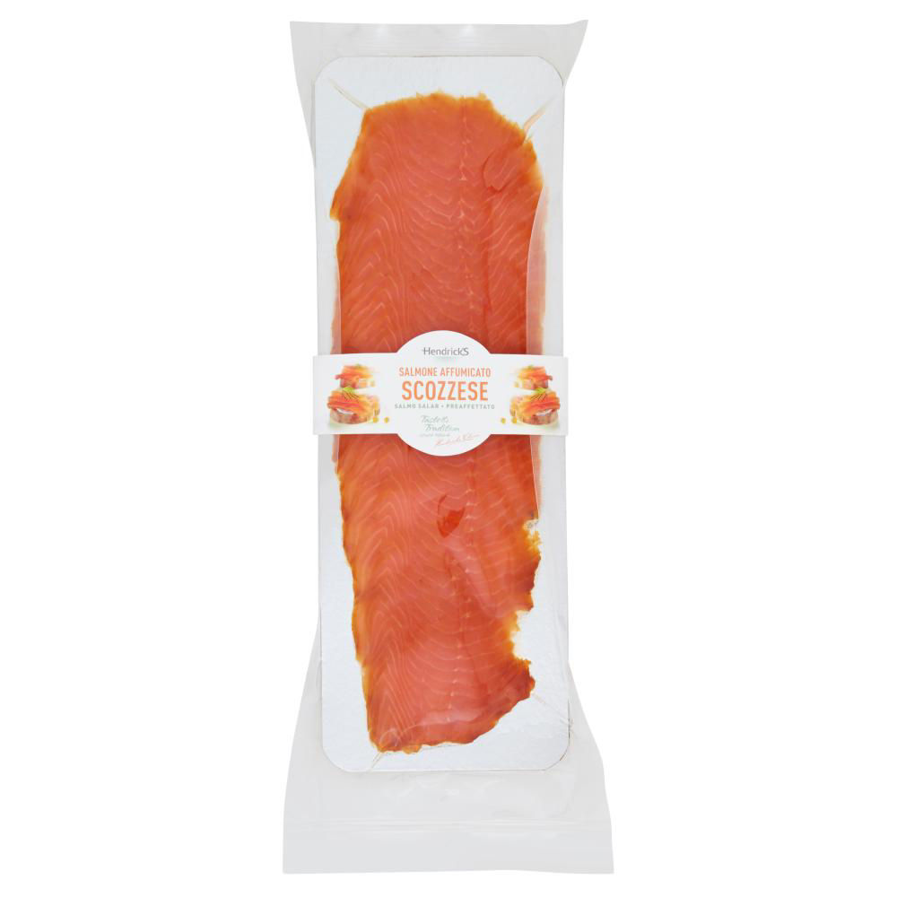 Salmone scozzese affumicato preaffettato hendrick's pf 400 g skin