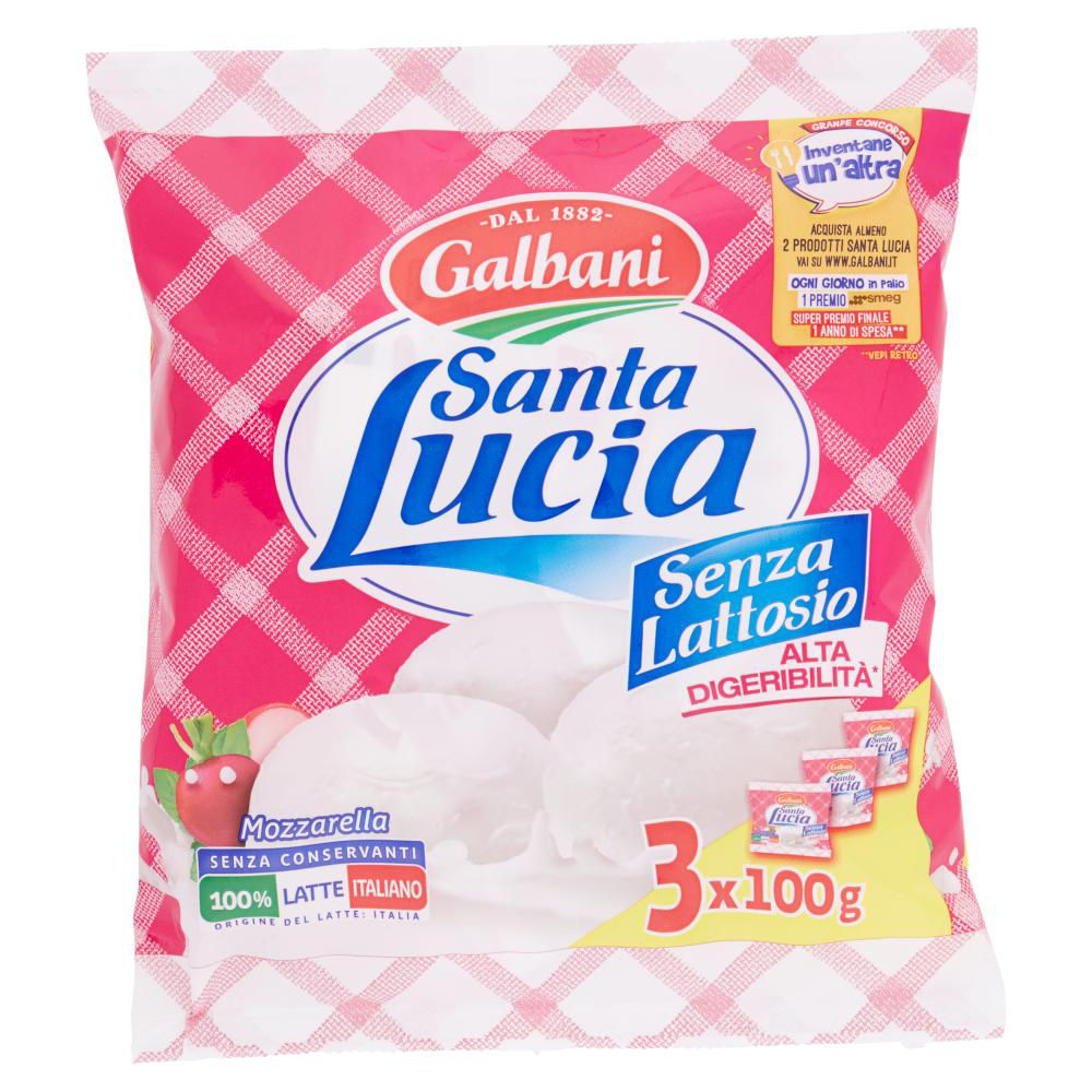 MOZZARELLA SANTA LUCIA SENZA LATTOSIO FLOW PACK G 570 SGOCC. G 100 X 3 - 1