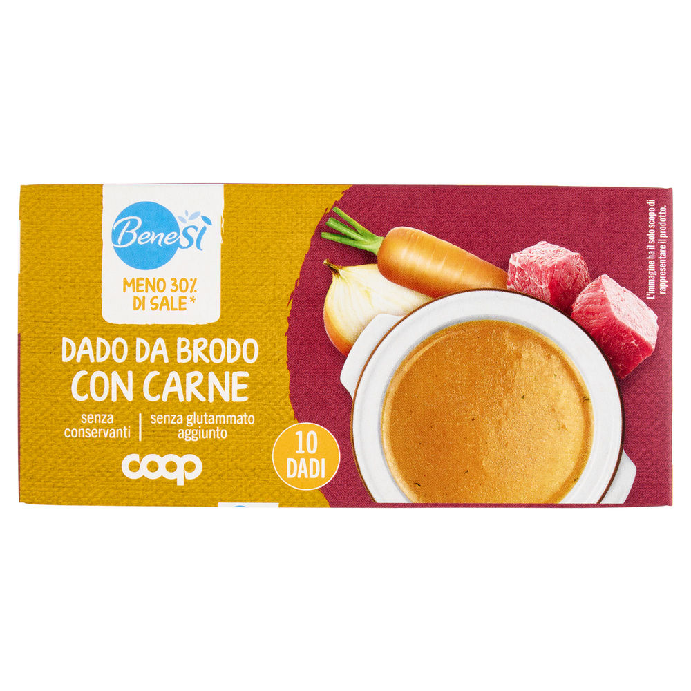 DADO DA BRODO CARNE A RIDOTTO CONTENUTO DI SALE 10 CUBI COOP BENE SÌ G 90 - 0