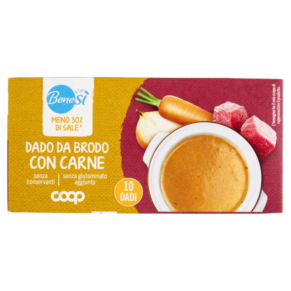 DADO DA BRODO CARNE A RIDOTTO CONTENUTO DI SALE 10 CUBI COOP BENE SÌ G 90 - 7