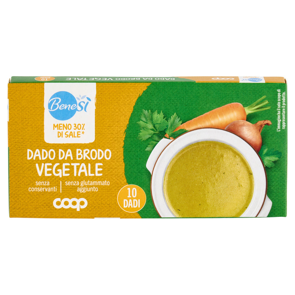 DADO DA BRODO VEGETALE A RIDOTTO CONTENUTO DI SALE 10 CUBI COOP BENE SÌ G 90 - 8