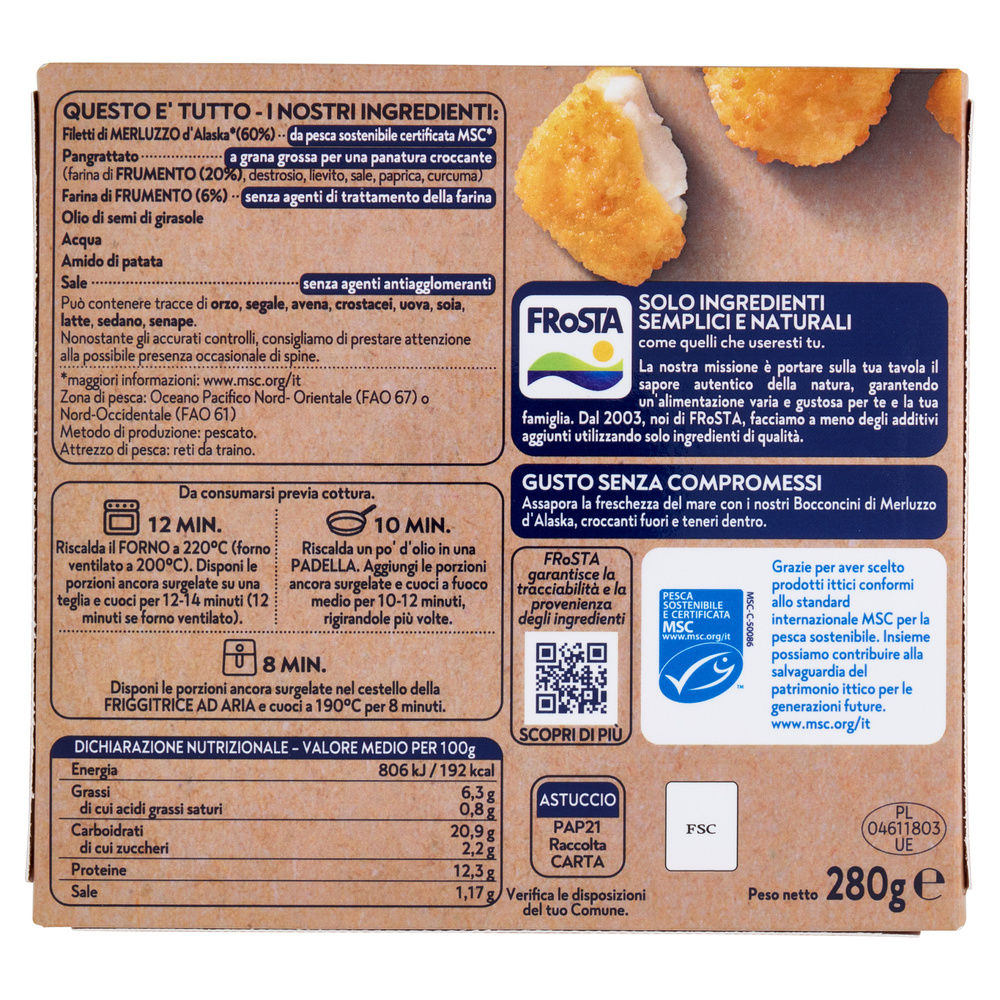 BOCCONCINI DI MERLUZZO D'ALASKA MSC FROSTA G 280 - 4