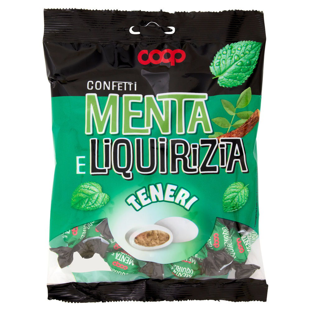 CARAMELLE CONFETTI TENERI ALLA MENTA E LIQUIRIZIA COOP G 100 - 0