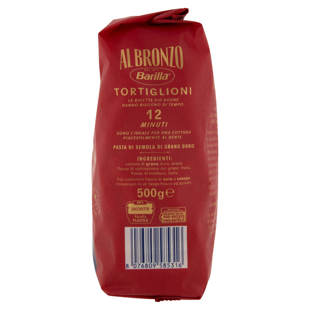 PASTA DI SEMOLA TORTIGLIONI AL BRONZO BARILLA G500 - 4