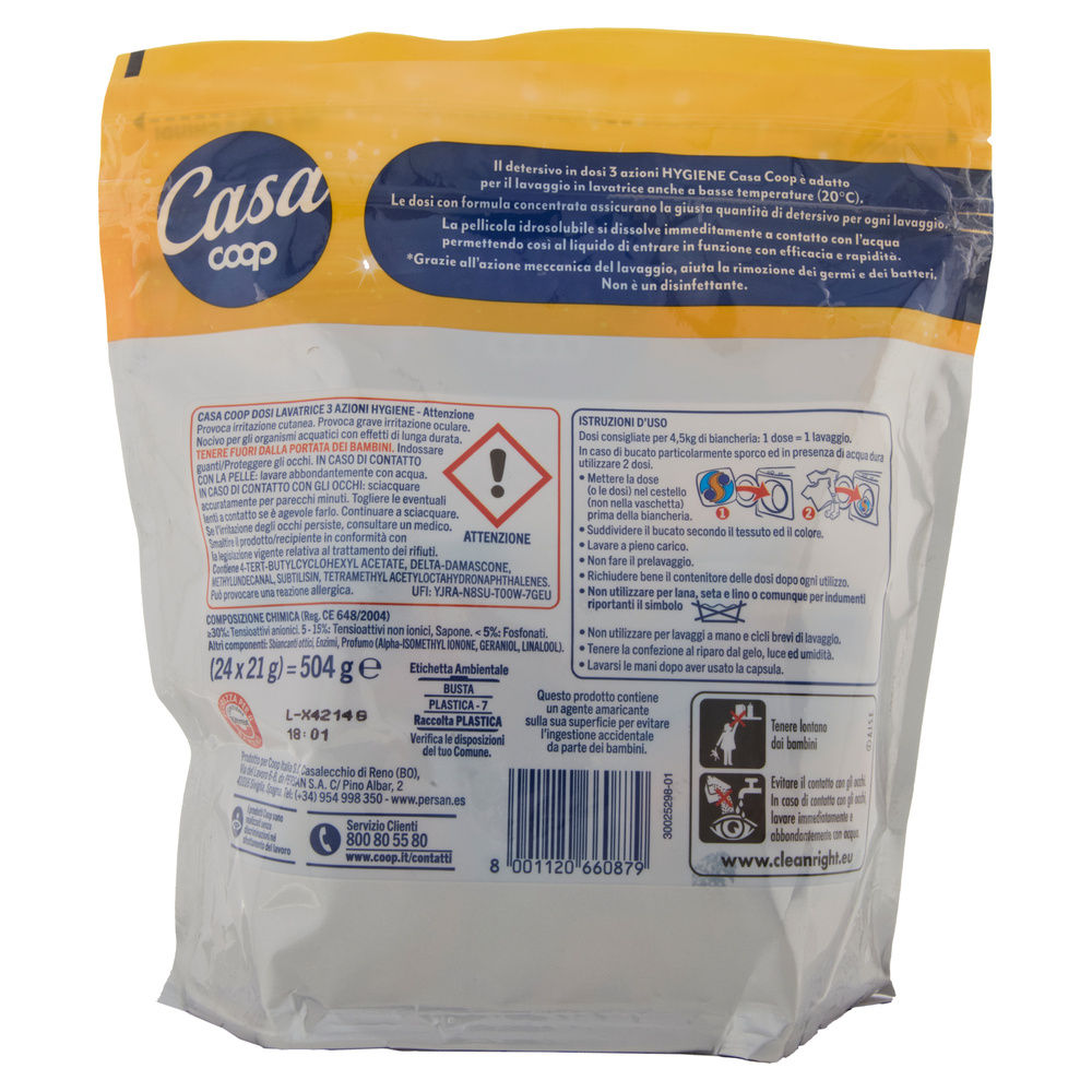 DETERSIVO LAVATRICE LIQUIDO CONCENTRATO COOP CASA HYGIENE G 504 PZ 24 - 4