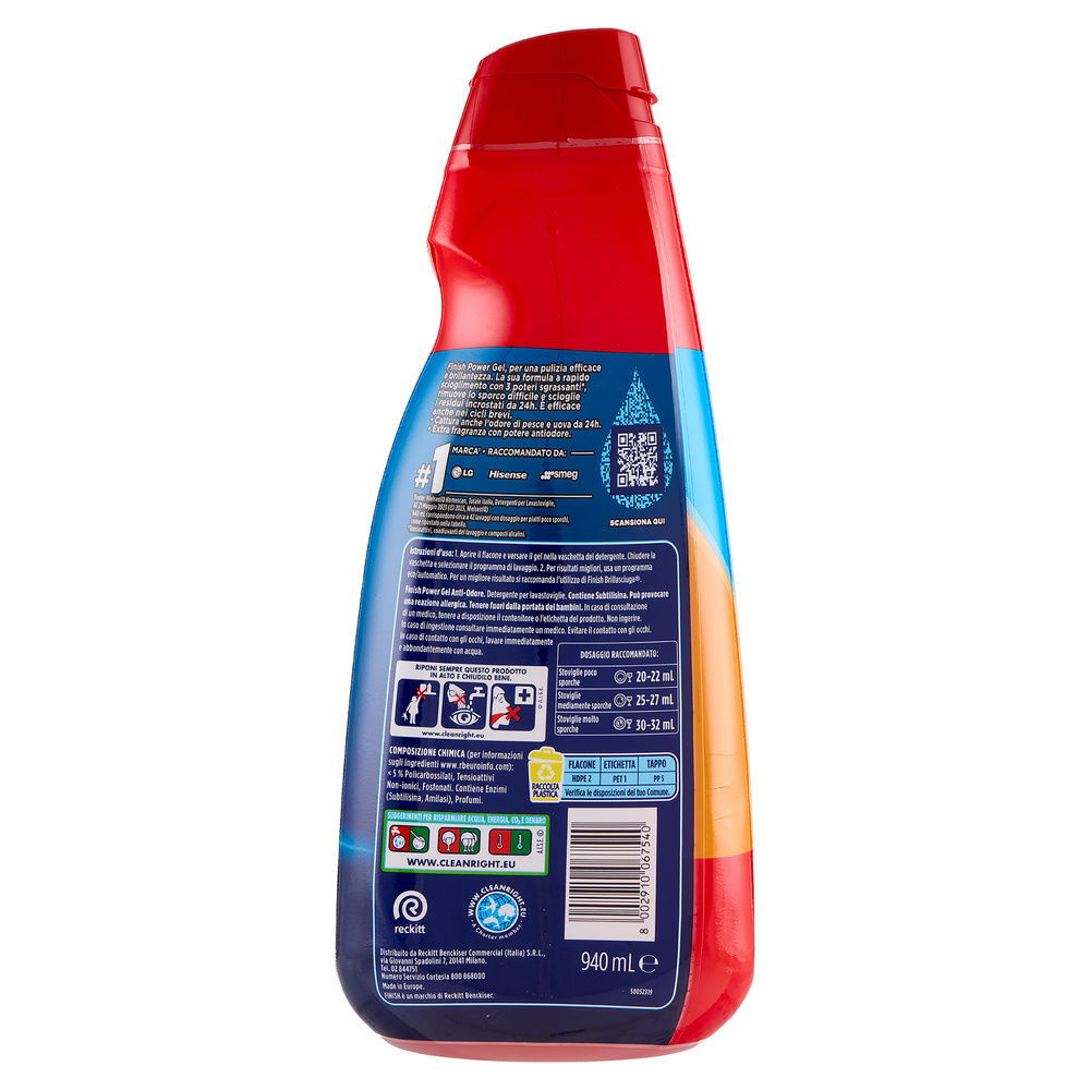 DETERSIVO LAVASTOVIGLIE LIQUIDO FINSH GELMAX ANTIODORE ML 940 - 3