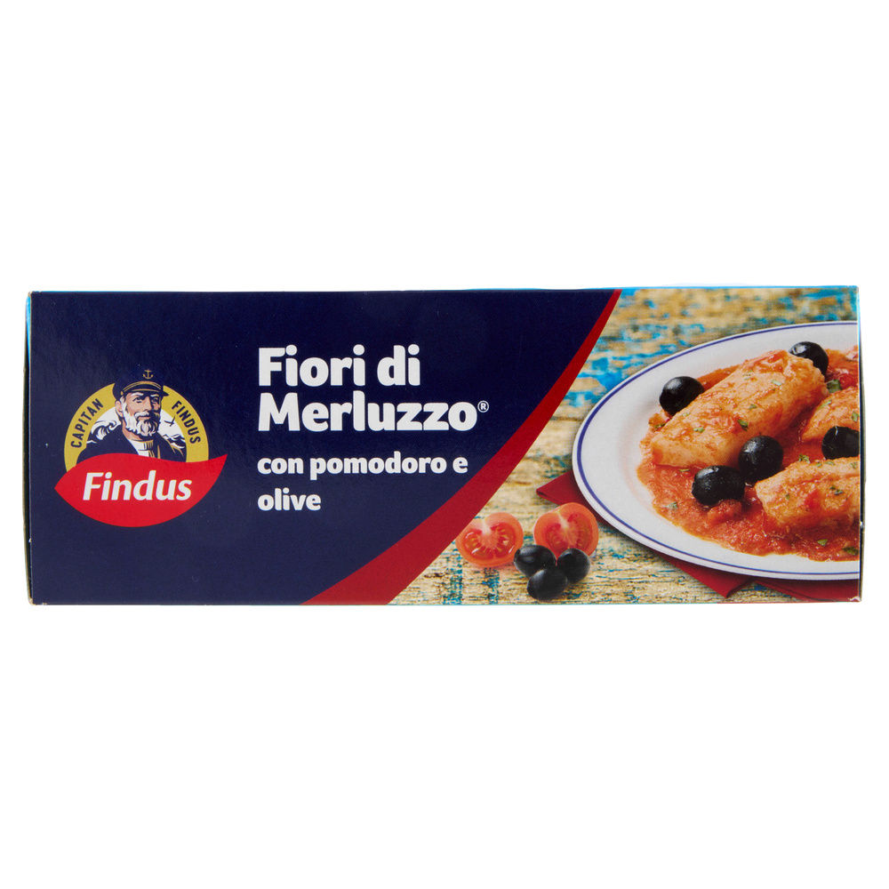 FIORI DI MERLUZZO CON POMODORO E OLIVE NERE FINDUS G 300 - 1