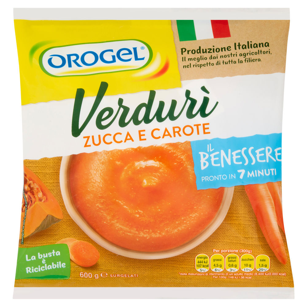 VERDURÌ ZUCCA E CAROTE OROGEL BUSTA G 600 - 0