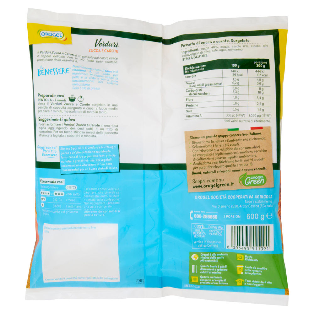 VERDURÌ ZUCCA E CAROTE OROGEL BUSTA G 600 - 4