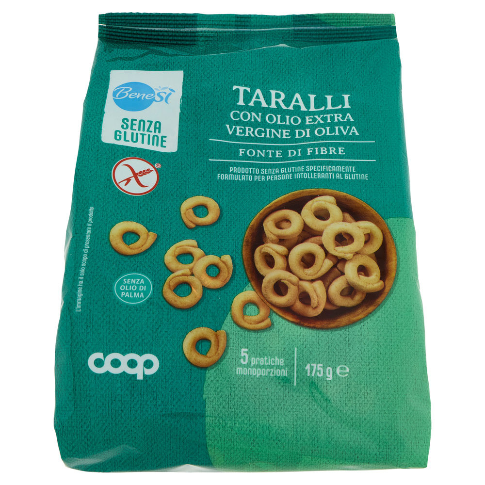 TARALLI IN BUSTE MONOPORZIONI SENZA GLUTINE BENE SI' COOP G 175 (G5X35) - 2