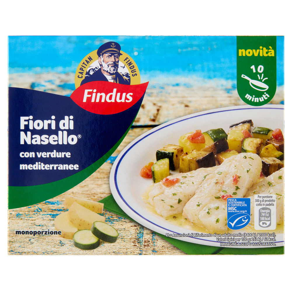 FIORI DI NASELLO CON VERDURE MEDITERRANEE FINDUS G 300 - 0