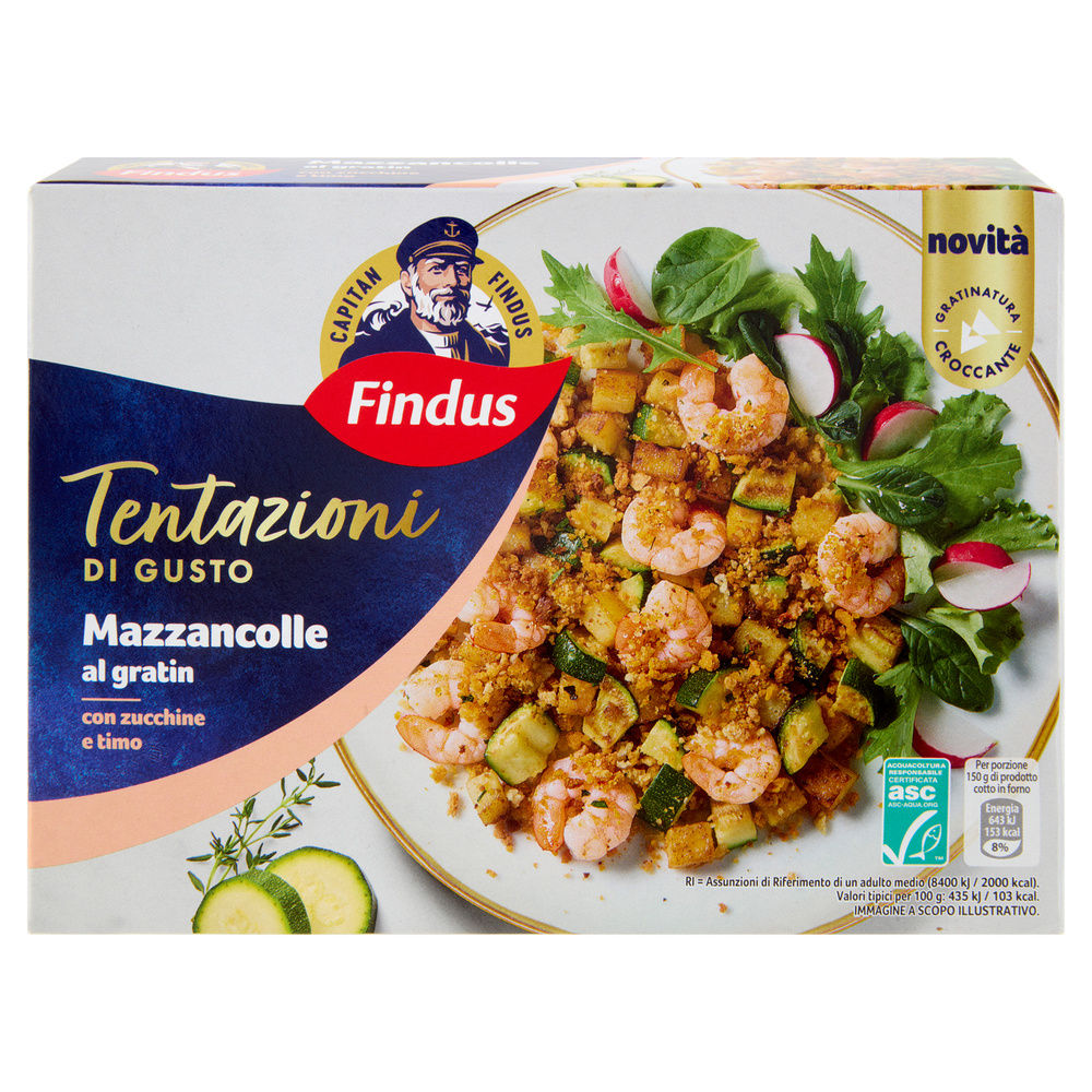 MAZZANCOLLE AL GRATIN CON ZUCCHINE E TIMO TENTAZIONI DI GUSTO FINDUS G 300 - 5