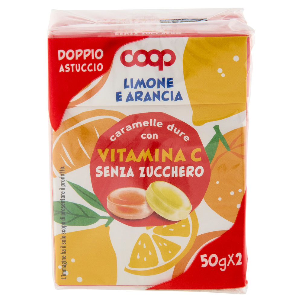 CARAMELLE DURE RIPIENE CON LIMONE E ARANCIA + VIT.C  S/Z COOP 2X50 G BIPACK G100 - 8