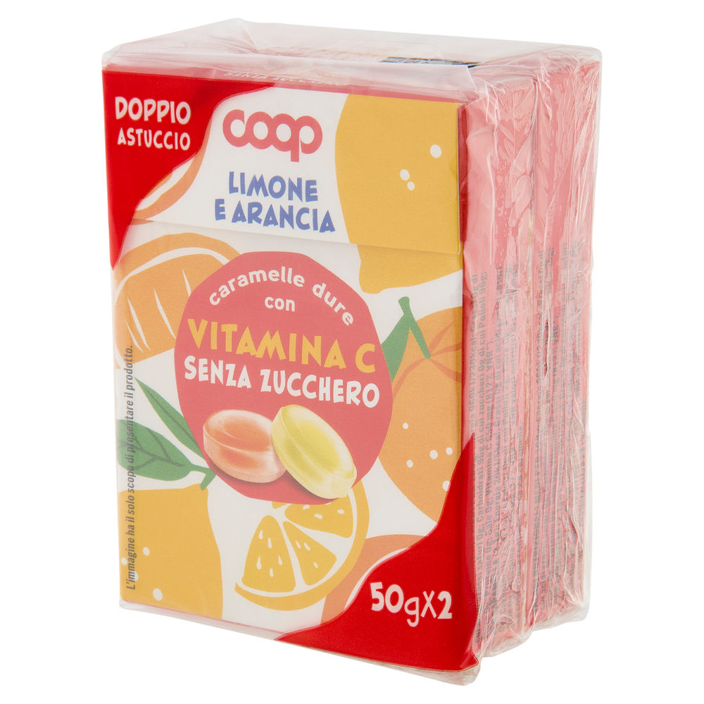 CARAMELLE DURE RIPIENE CON LIMONE E ARANCIA + VIT.C  S/Z COOP 2X50 G BIPACK G100 - 1