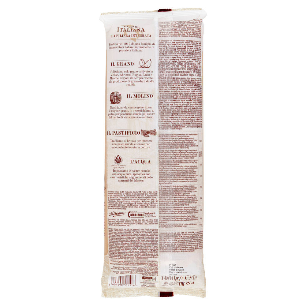 PASTA DI SEMOLA SPAGHETTI 15 TRAFILATURA AL BRONZO LA MOLISANA SACCHETTO KG 1 - 4