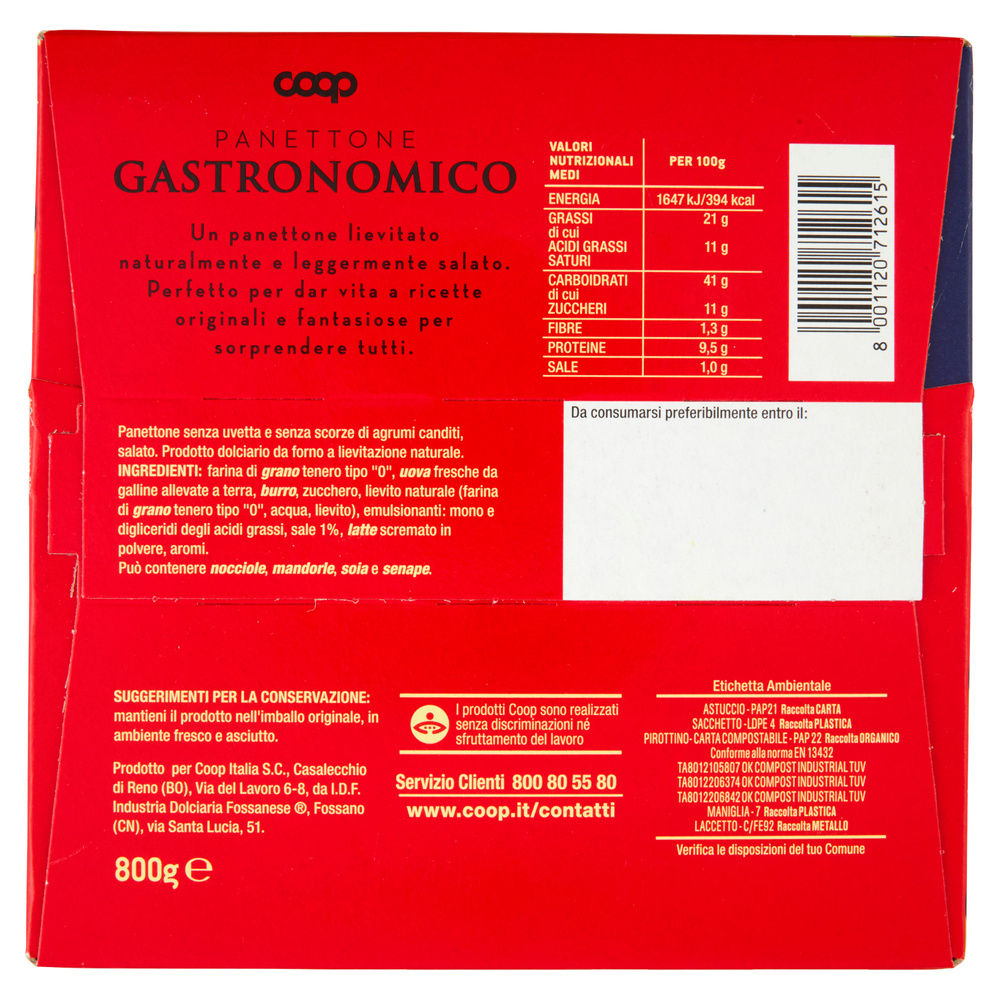 PANETTONE GASTRONOMICO SALATO COOP G 800 - 1