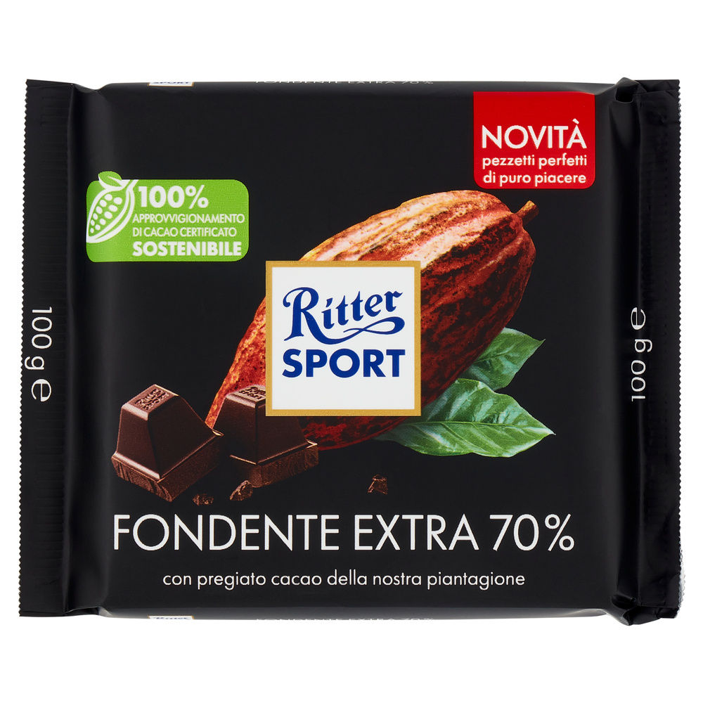 TAVOLETTA CIOCCOLATO FONDENTE EXTRA 70% RITTER SPORT G100 - 0