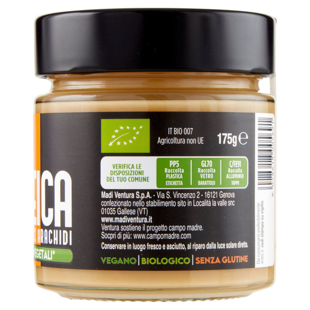 CREMA SPALMABILE BIO ARACHIDI PROTEICA VENTURA VS VETRO G 175 - 6