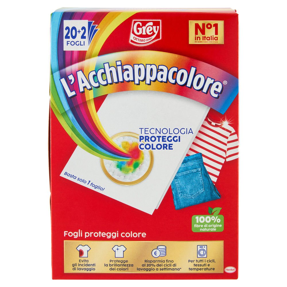 ADDITIVO BUCATO GREY L'ACCHIAPPACOLORE FOGLI PZ.20+2 - 1
