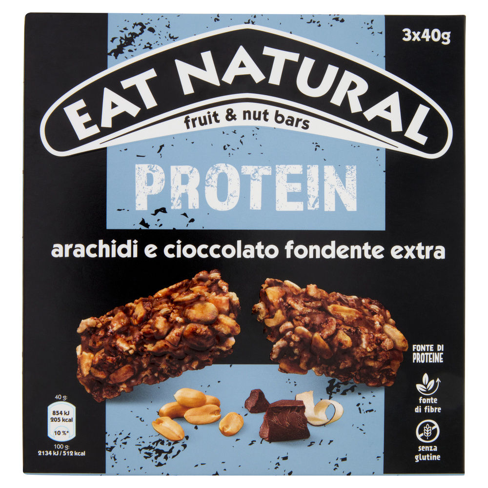 Barrette eat natural protein cioccolato fondente e arachidi g120