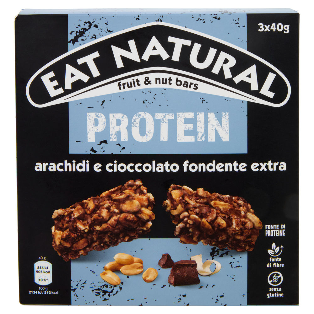 BARRETTE EAT NATURAL PROTEIN CIOCCOLATO FONDENTE E ARACHIDI G120 - 1
