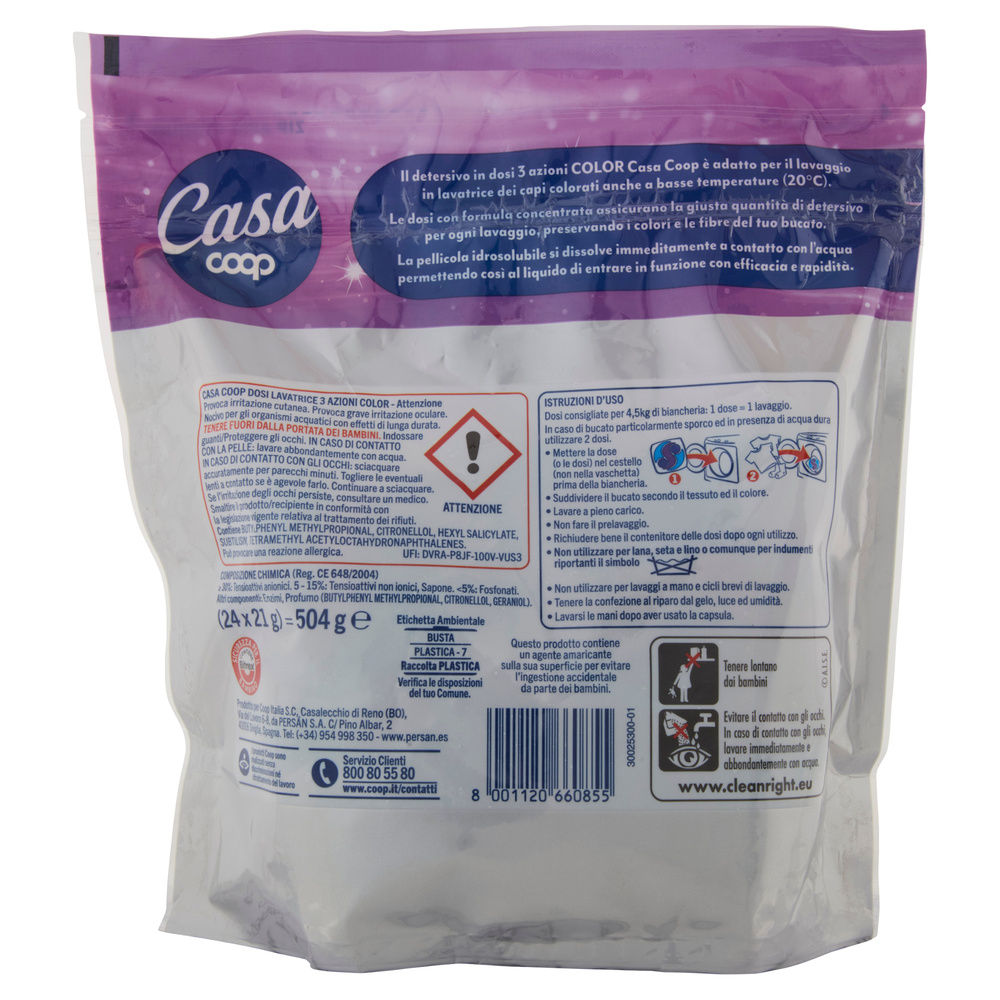 DETERSIVO LAVATRICE LIQUIDO CONCENTRATO COOP CASA COLOR G504 PZ 24 - 6