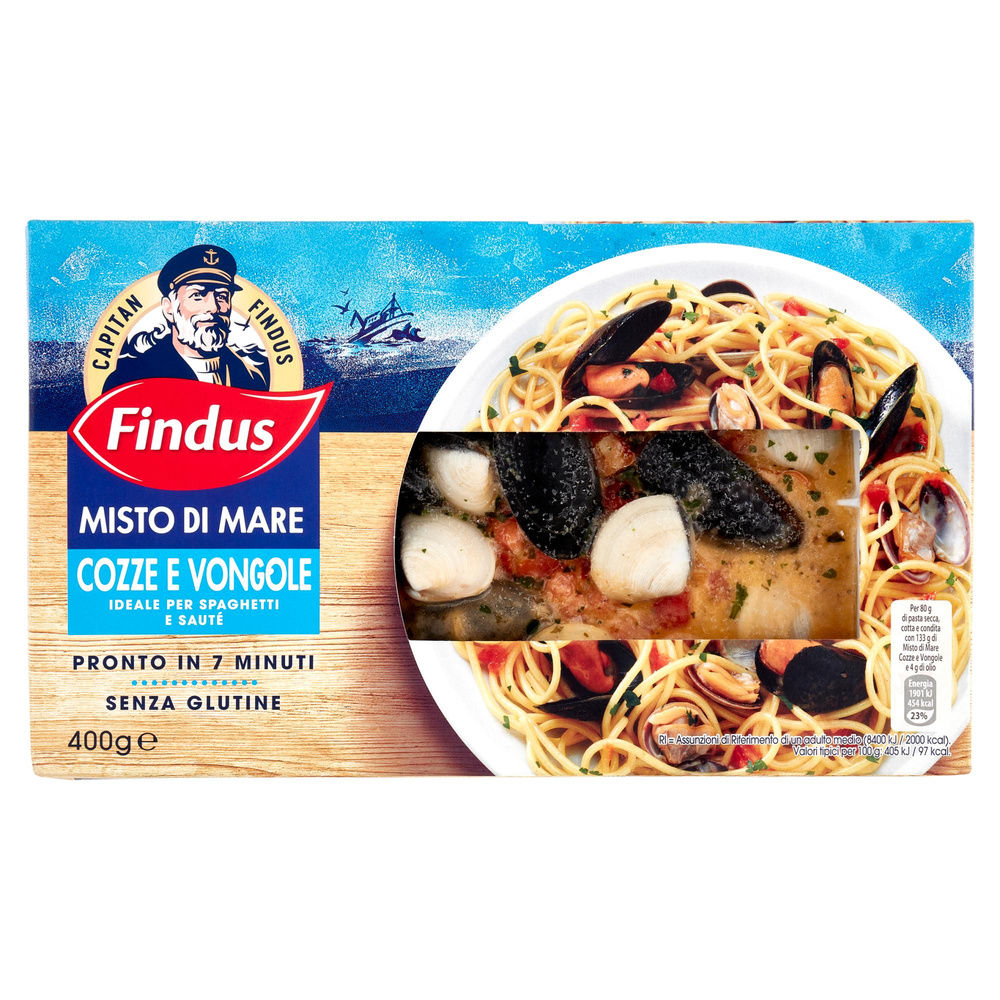 Misto di mare di cozze e vongole capitan findus scatola 400g