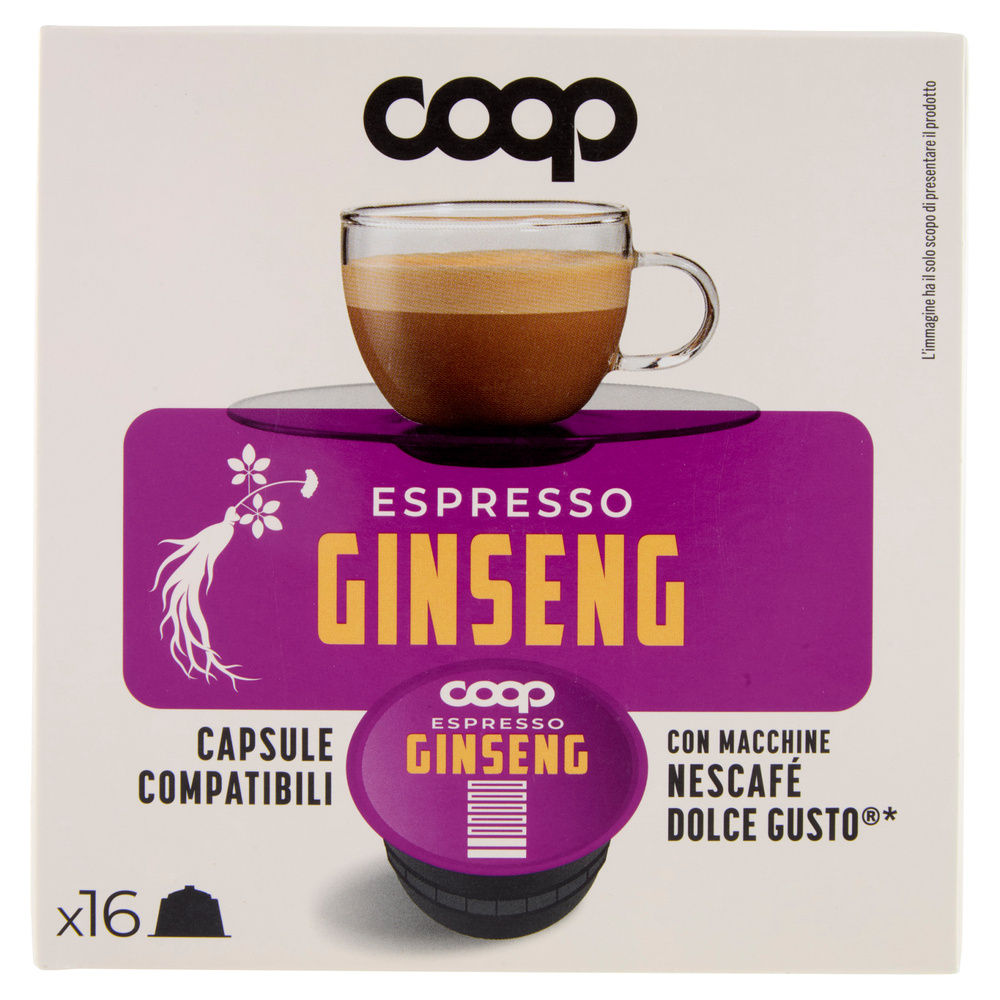 CAPSULE COMPATIBILI DOLCE GUSTO COOP MISCELA CAFFE' E GINSENG PZ 16X6,8 G G108,8 - 2