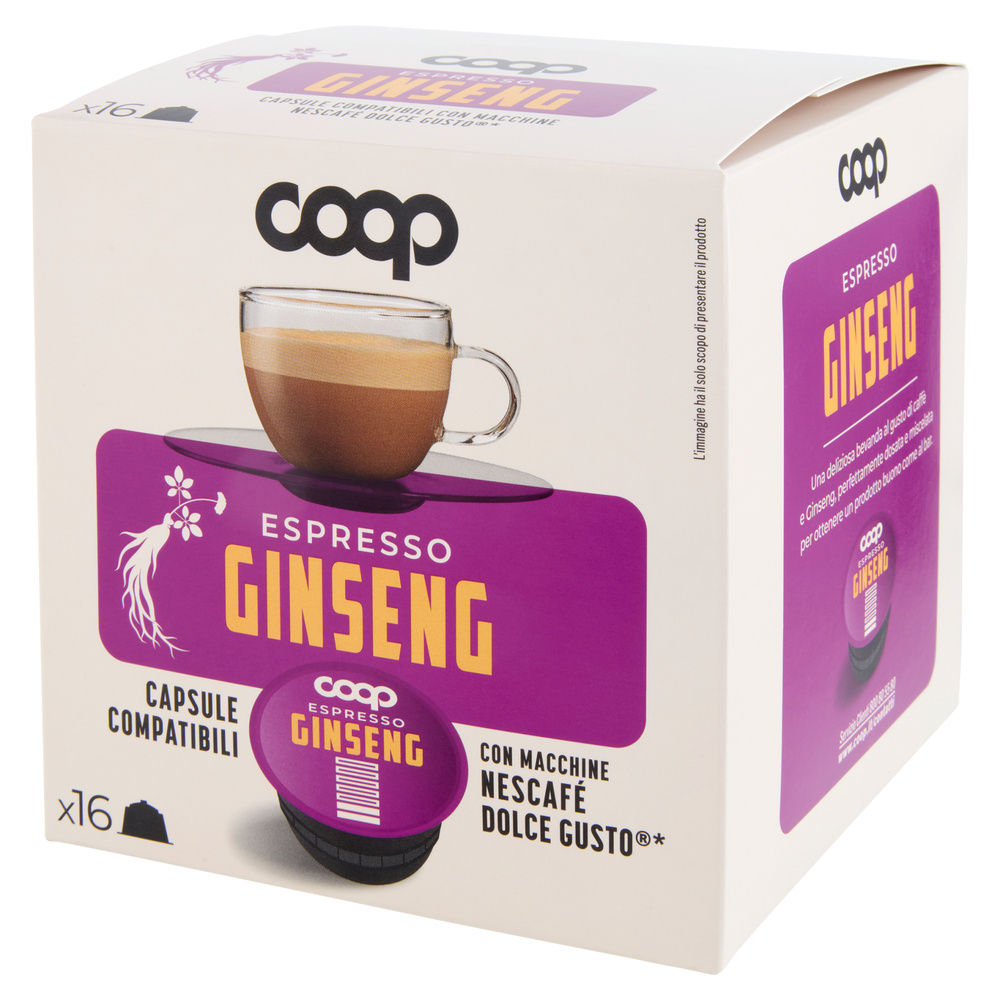 CAPSULE COMPATIBILI DOLCE GUSTO COOP MISCELA CAFFE' E GINSENG PZ 16X6,8 G G108,8 - 6