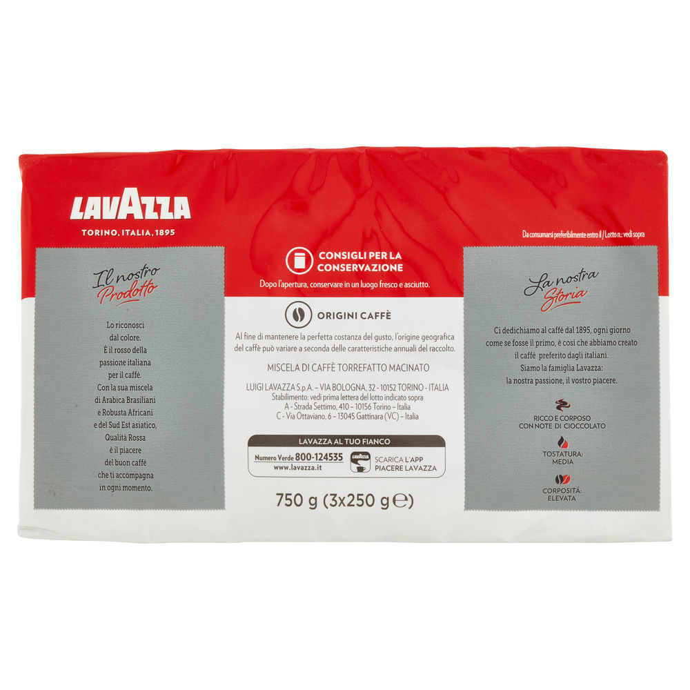 CAFFE' LAVAZZA QUALITA' ROSSA MULTIPACK G 250X3 - 4